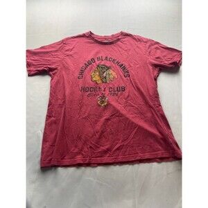 NHL Chicago Black Hawks Tee Shirt Mens‎ Large Red Hickey Club Class Of 1926